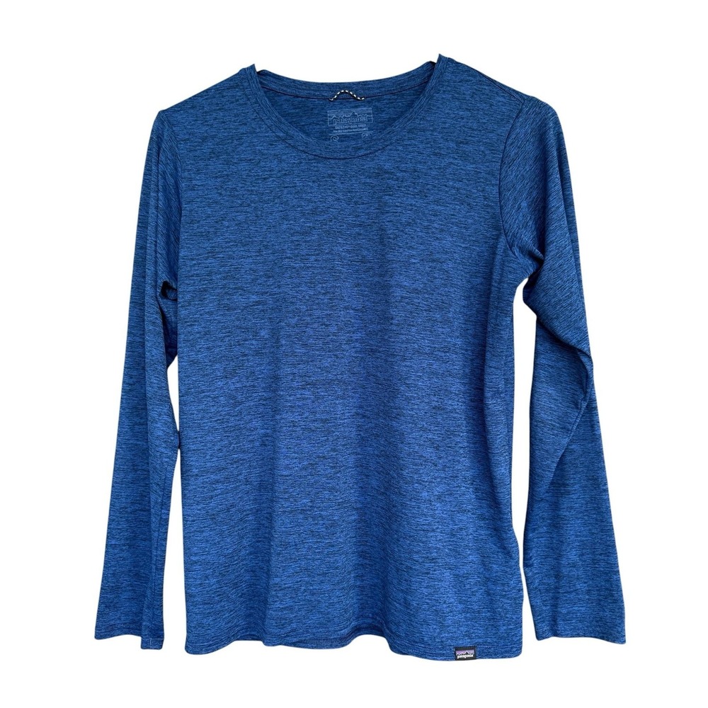 Patagonia Capilene Shirt Mens Small Blue Long Sleeve Performance Base Layer